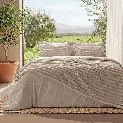 6 Pieces Gentlesoft 2-in-1 Detachable Comforter Set with Fluffy Blanket, SnapTech Design, All Season Bedding