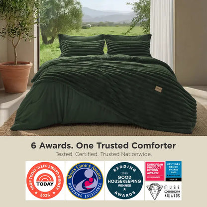 6 Pieces Gentlesoft 2-in-1 Detachable Comforter Set with Fluffy Blanket, SnapTech Design, All Season Bedding
