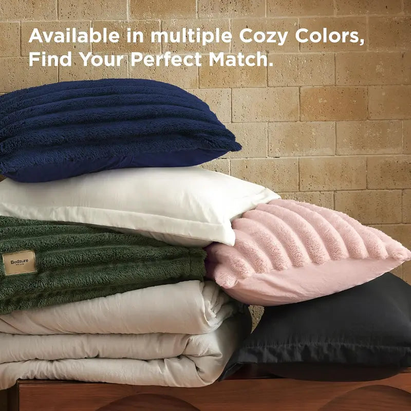 6 Pieces Gentlesoft 2-in-1 Detachable Comforter Set with Fluffy Blanket, SnapTech Design, All Season Bedding