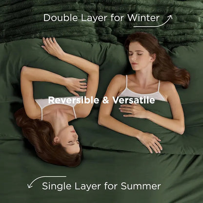 6 Pieces Gentlesoft 2-in-1 Detachable Comforter Set with Fluffy Blanket, SnapTech Design, All Season Bedding